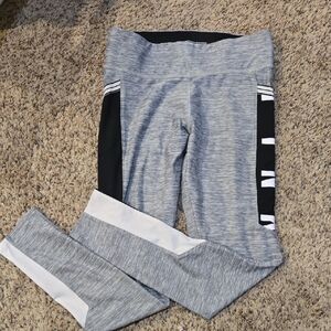Victoria's Secret Grey Leggings with Black and White Side Panels